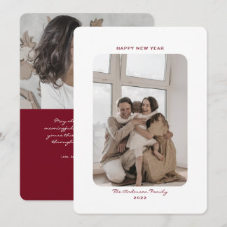 Simple minimalist Happy New Year 2022 photo cards