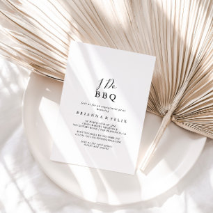 Simple Minimalist I Do BBQ Engagement Party Invitation