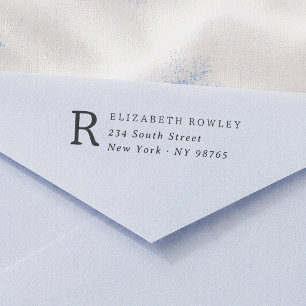 Simple Minimalist Initial Return Address  Self-inking Stamp
