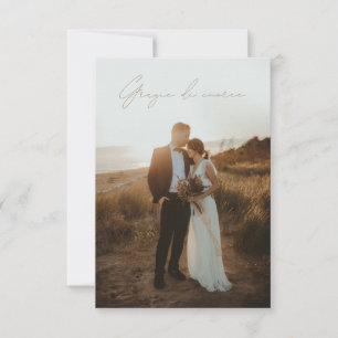 Simple Minimalist Ivory Wedding Thank You Card