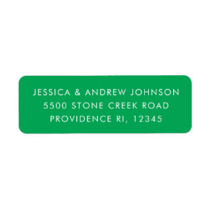 Simple Minimalist Kelly Green Return Address