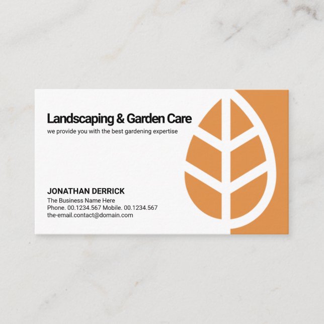 Simple Minimalist Leaf Tree Landscape Lawn Moving Business Card (Front)