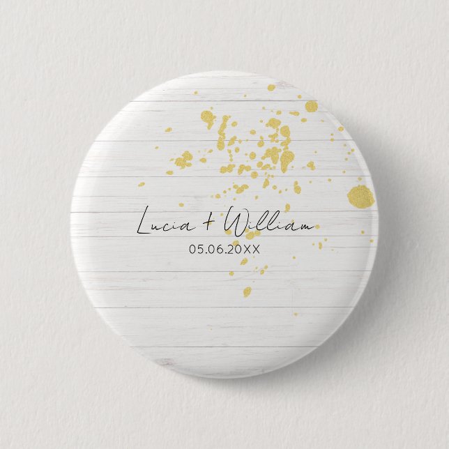 simple minimalist lines couple name personalized  2 inch round button (Front)