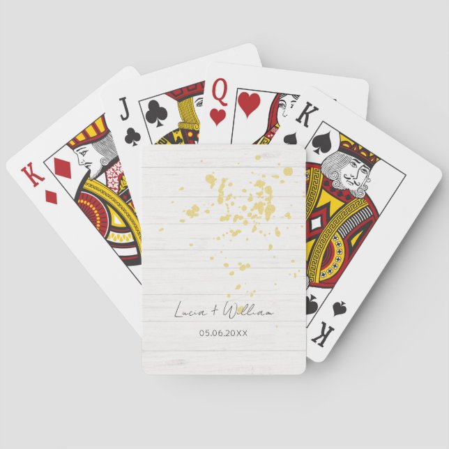 simple minimalist lines couple name personalized  playing cards (Back)