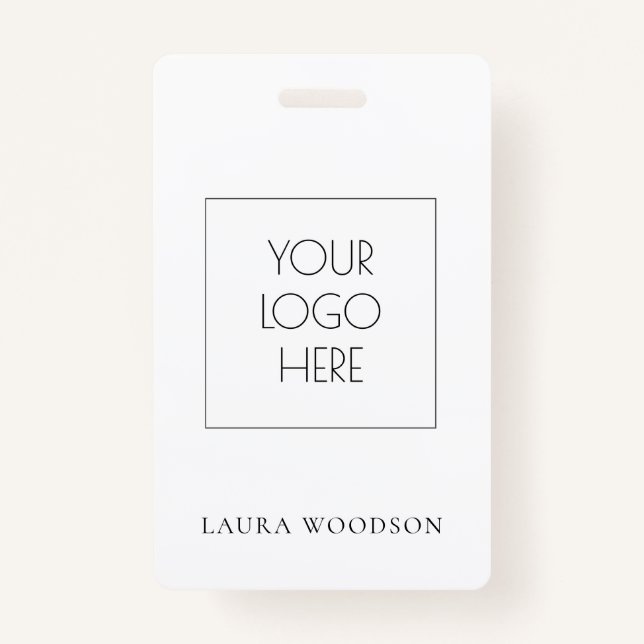 Simple Minimalist Logo Name  Badge (Front)