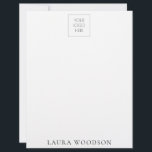 Simple Minimalist Logo Name  Letterhead<br><div class="desc">Simple logo letterhead with your name and logo. Just add your logo and name. Minimalist style. Business or personal logo.</div>