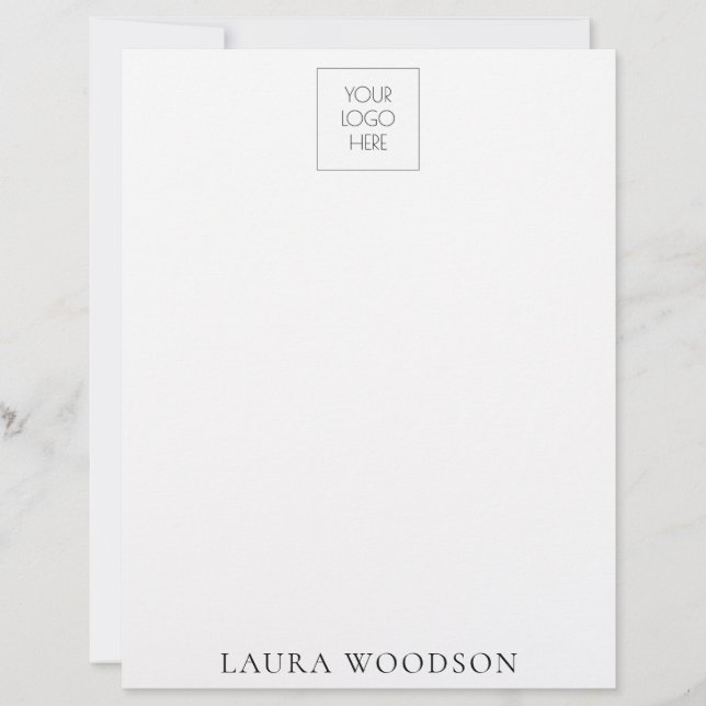 Simple Minimalist Logo Name  Letterhead (Front)