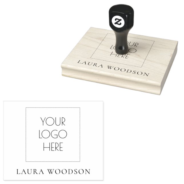 Simple Minimalist Logo Name  Rubber Stamp (Stamped)