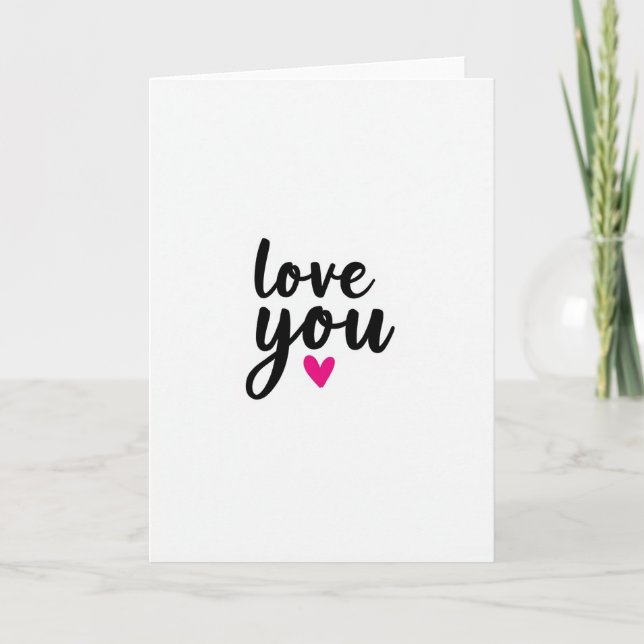 Simple Minimalist Love You Card (Front)