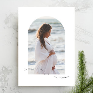 Simple Minimalist Merry Christmas Arch Photo Frame Holiday Card