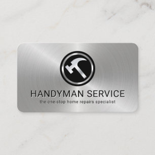 Simple Minimalist Metallic Hammer Layer Business Card