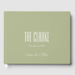Simple Minimalist Mint Green Modern Wedding Guest Book