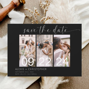 Simple Minimalist Modern 3 Photo  Save The Date