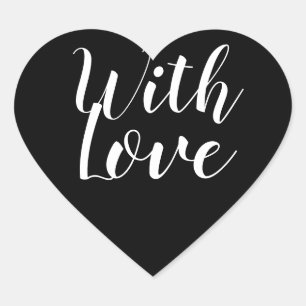 Simple minimalist modern black and white with love heart sticker