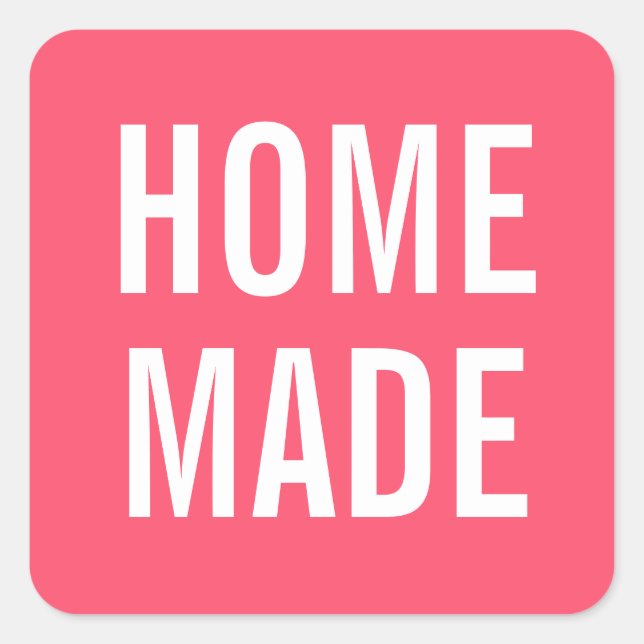 Simple minimalist modern bold homemade square sticker (Front)