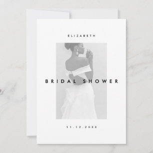 Simple Minimalist Modern Chic Bridal Shower Invitation