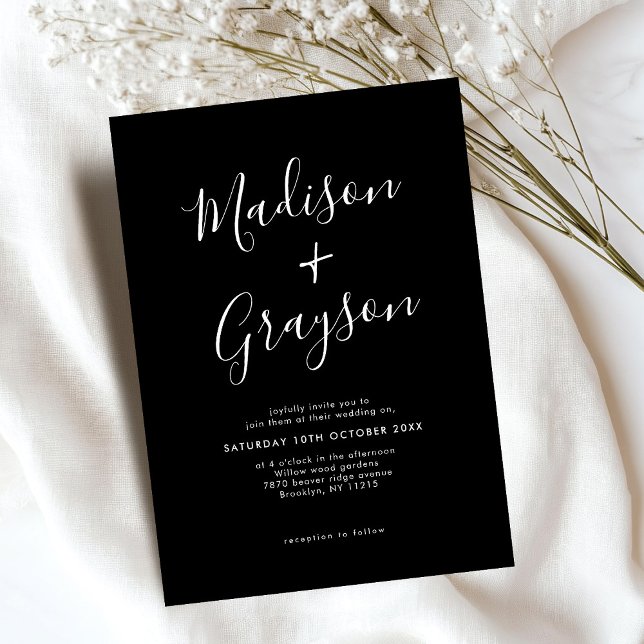 Simple Minimalist Modern Clean Calligraphy Wedding Invitation (Simple Minimalist Modern Clean Calligraphy Wedding Invitation)