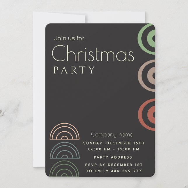 Simple minimalist modern corporate Christmas  Invitation (Front)