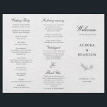 Simple Minimalist Modern Eucalyptus Wedding Progra<br><div class="desc">Simple Minimalist Black and White Modern Wedding program with eucalyptus leaves and olives. Please find more matching designs and variations from my "blissweddingpaperie" store. And feel free to contact me for further customization or matching items.</div>