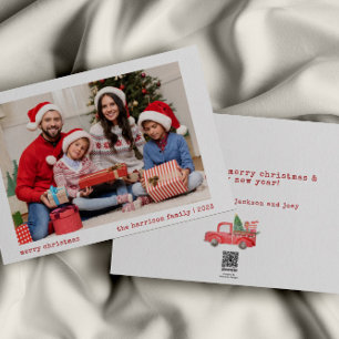 Simple Minimalist Modern Family Photo Holiday Card