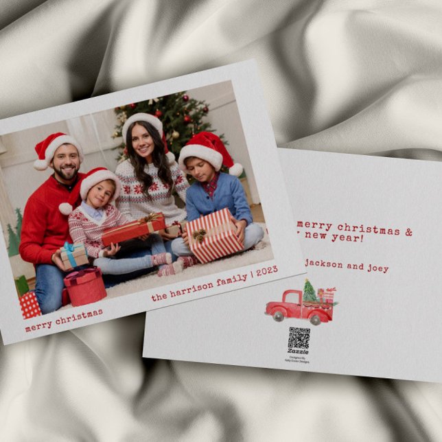 Simple Minimalist Modern Family Photo Holiday Card (Creator Uploaded)