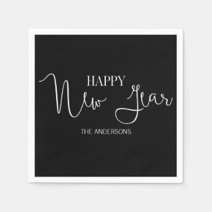 Simple Minimalist Modern Happy New Year's Napkin