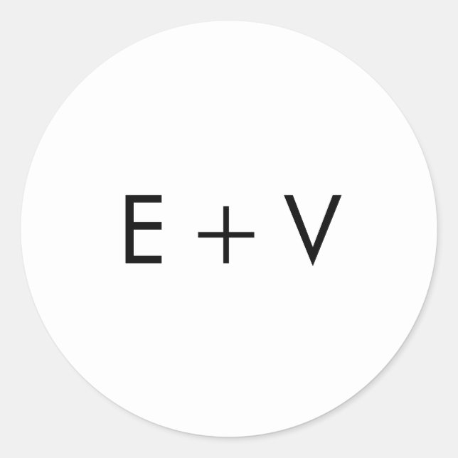 Simple Minimalist Modern Monogram Wedding Classic Round Sticker (Front)