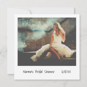 Simple Minimalist Modern Photo Bridal Shower Invitation