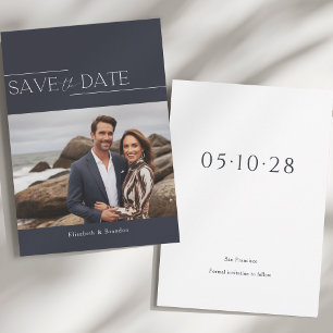 Simple minimalist modern photo wedding save the date