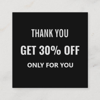 Simple Minimalist Modern Trendy Black & White Discount Card