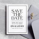 Simple Minimalist Modern Trendy Save the Date<br><div class="desc">This is a modern save the date card with a elegant look and feel. It features "save the date" in a modern serif font. This is a minimalist,  simple design for couples who like clean designs. You can change the colour of all of the elements on this design.</div>