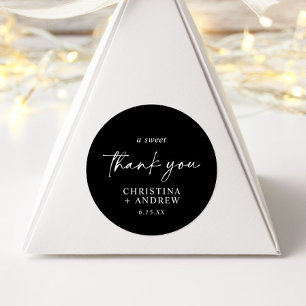 Simple Minimalist & Modern Wedding Classic Round Sticker