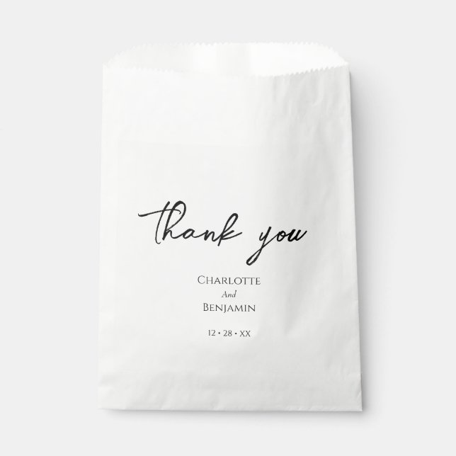 Simple Minimalist Modern Wedding Favour Bag (Front)