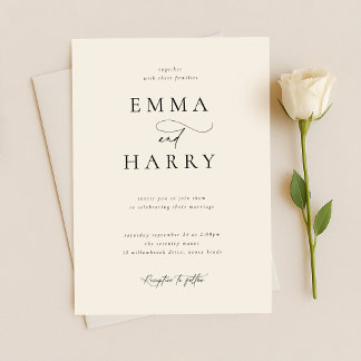 Simple Minimalist Modern Wedding Invitation