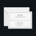 Simple Minimalist Modern Wedding Mini RSVP Card<br><div class="desc">Plain wedding mini RSVP card featuring a simple design with the letters,  "RSVP" in a handwriting font and a thin black border,  over a white background.  This basic and modern design is great for a minimalist couple having a casual wedding.</div>