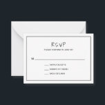 Simple Minimalist Modern Wedding Mini RSVP Card<br><div class="desc">Plain wedding mini RSVP card featuring a simple design with the letters,  "RSVP" in a handwriting font and a thin black border,  over a white background.  This basic and modern design is great for a minimalist couple having a casual wedding.</div>