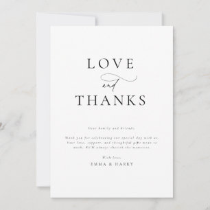 Simple Minimalist Modern Wedding Thank You Card