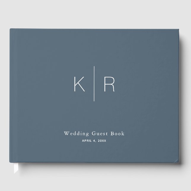 Simple Minimalist Modern White Wedding Guest Book (Front)