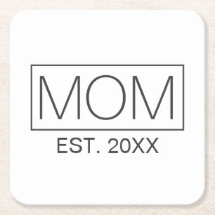 Simple Minimalist Mom Typography   Coaster
