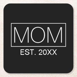 Simple Minimalist Mom Typography   Coaster