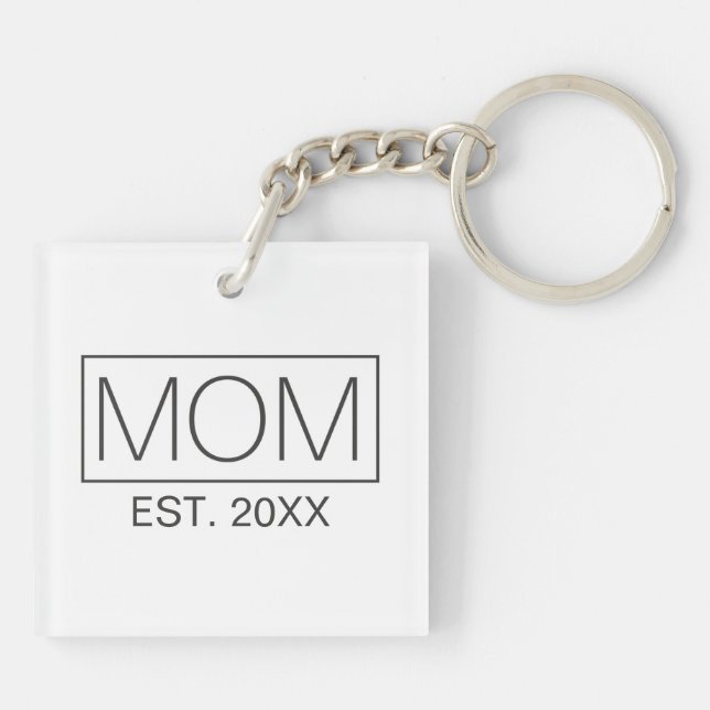Simple Minimalist Mom Typography | Keychain (Back)
