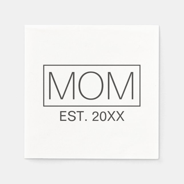 Simple Minimalist Mom Typography | Paper Napkin (Front)