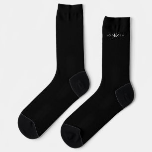 Simple Minimalist Monogram Initial Black Socks