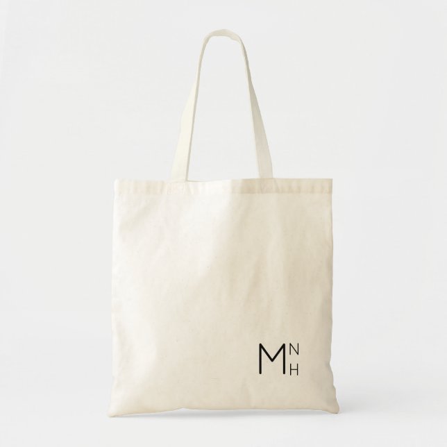 Simple + Minimalist Monogram Initials Tote Bag (Front)