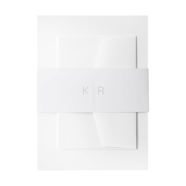 Simple Minimalist Monogram Wedding Belly Band Invitation Belly Band (Front Example)