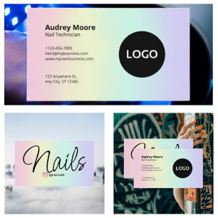 Simple Minimalist Nail Technician Business Card