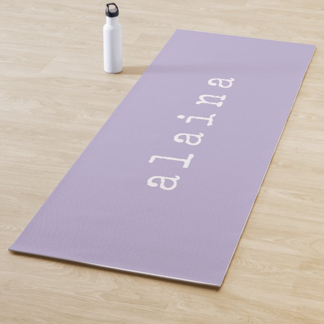 Simple Minimalist Name Design Dusty Lilac Custom Yoga Mat (In Situ)