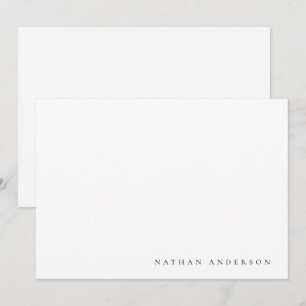 Simple Minimalist Navy Blue Correspondence Card