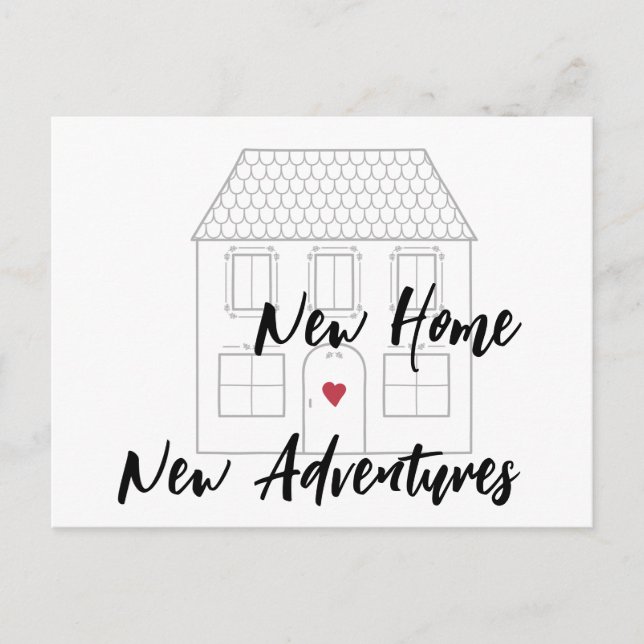 Simple minimalist new home script moving announcement postcard (Front)