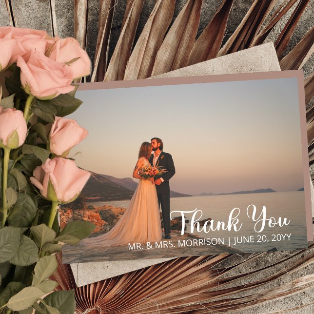 Simple Minimalist One Photo Wedding Thank You (Creator Uploaded)